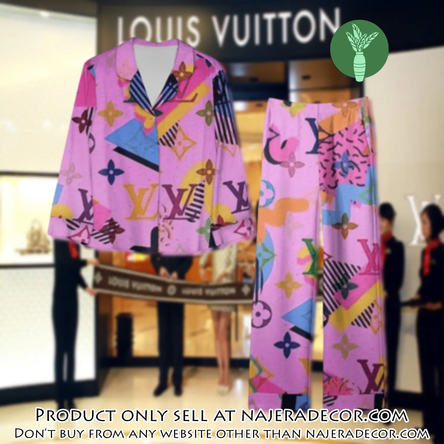 Trending luxury lv satin pajama set pjs1075 njr3757681